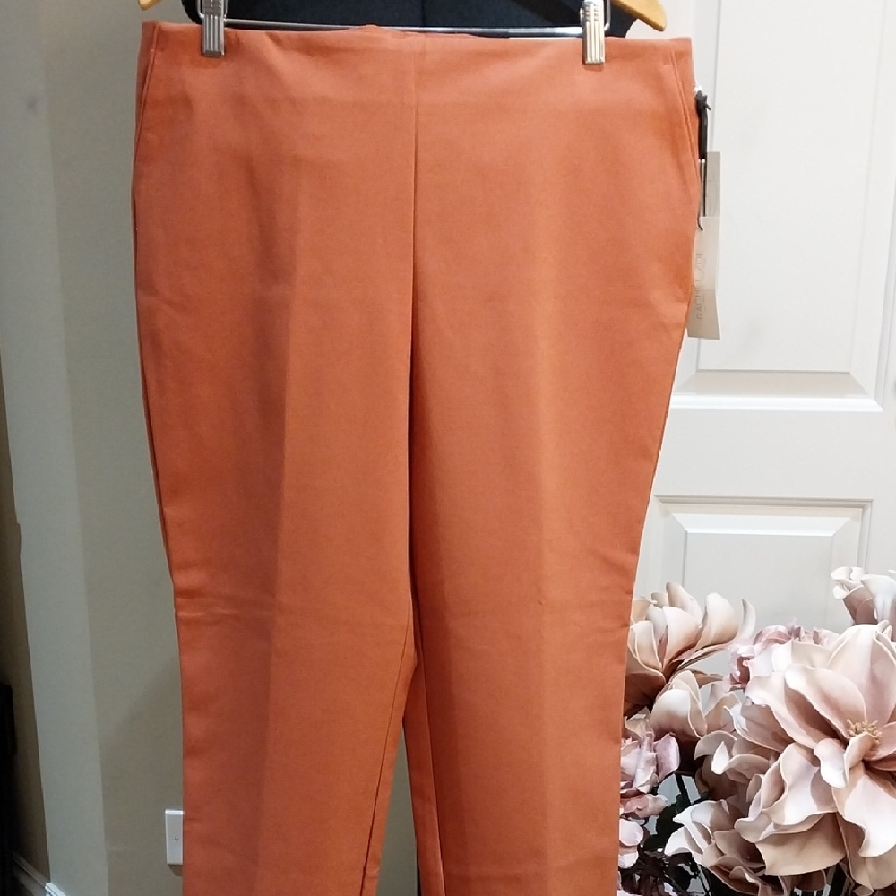 Nwt Rachel Zoe Women's Terracotta Skinny Pants Elastic Pull Up Fall Rusty Color